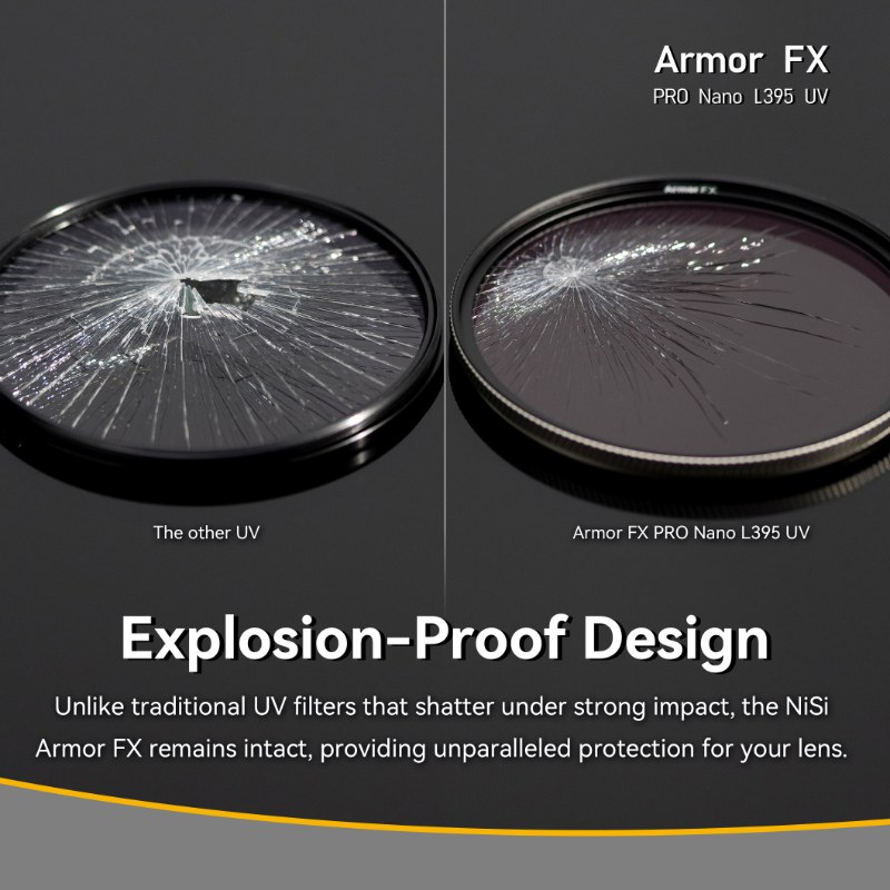 Standard UV vs NiSi Armor FX after impact