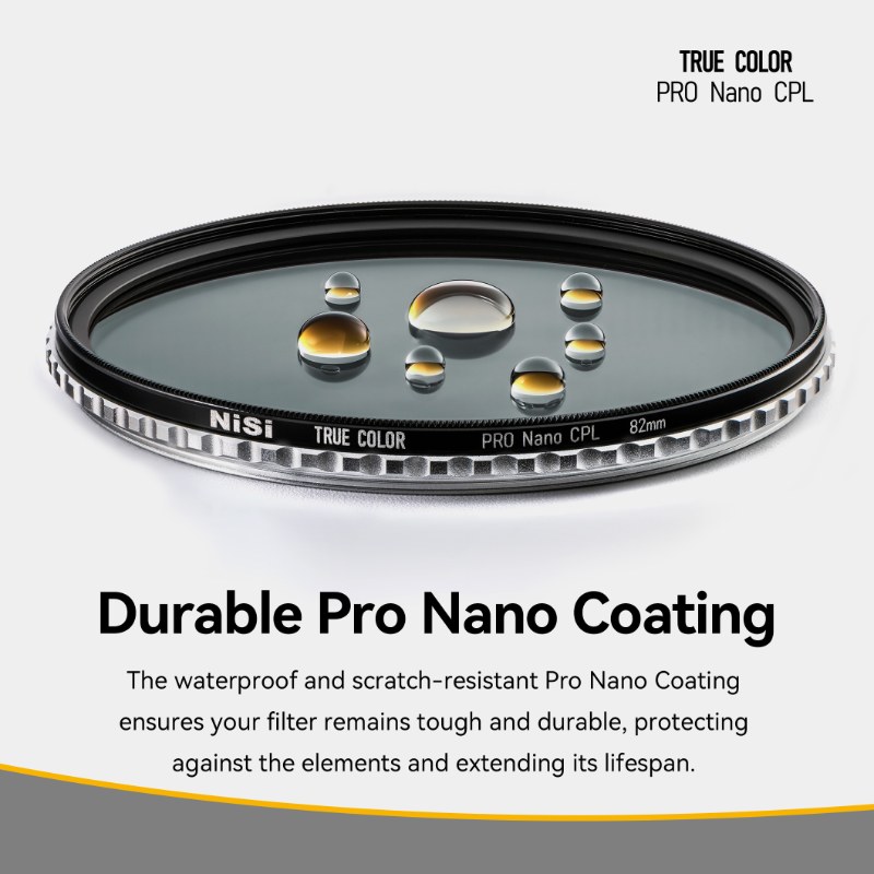 NiSi Pro Nano coating – water beads off the glass