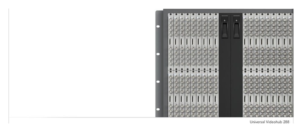 Blackmagic Universal Videohub 288 Crosspoint – Řízení, synchronizace a dohled v jedné kartě