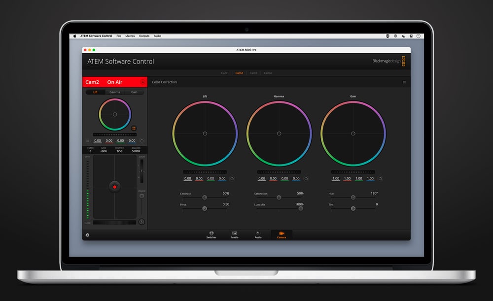 ATEM Mini Pro – Ovládání kamer z ATEM Software Control
