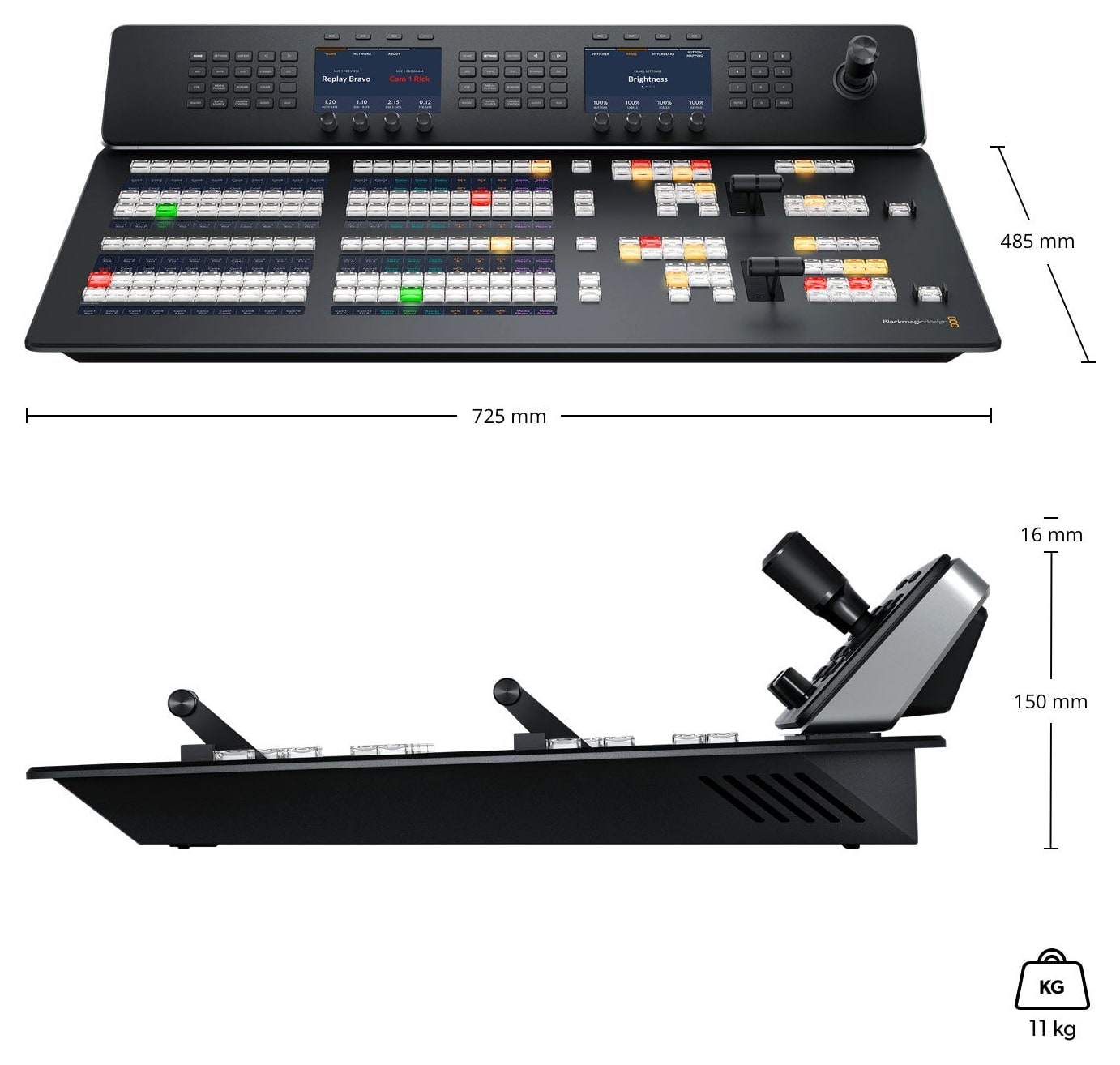 ATEM 2 M/E Advanced Panel 20 – Rozměry