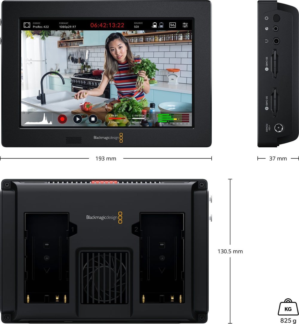 Video Assist 7″ 3G – Rozměry a hmotnost