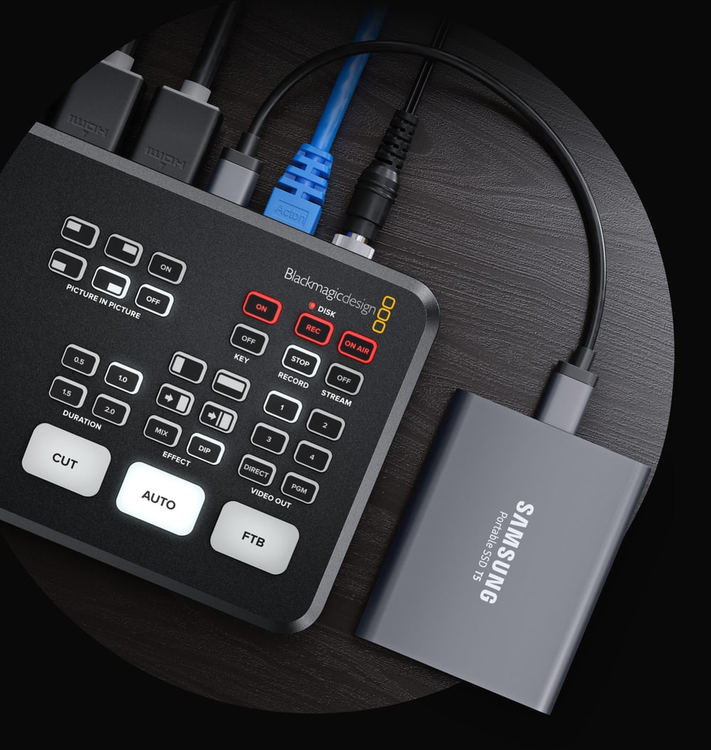 ATEM Mini Pro ISO – Záznam na USB disky