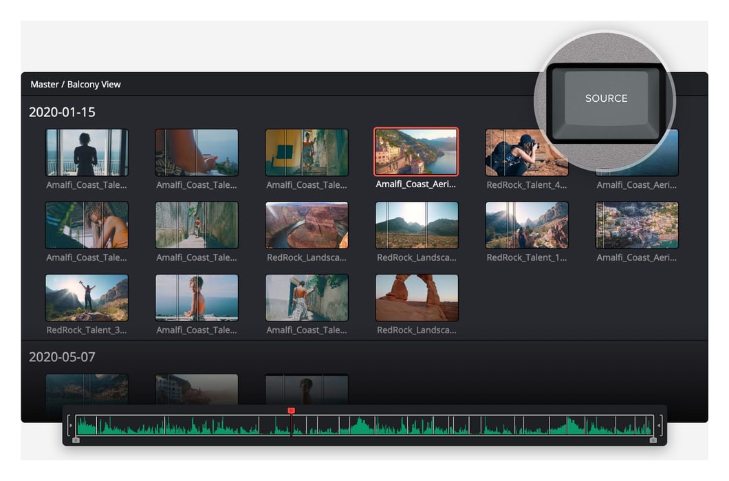 DaVinci Resolve Speed Editor – Zdrojová páska