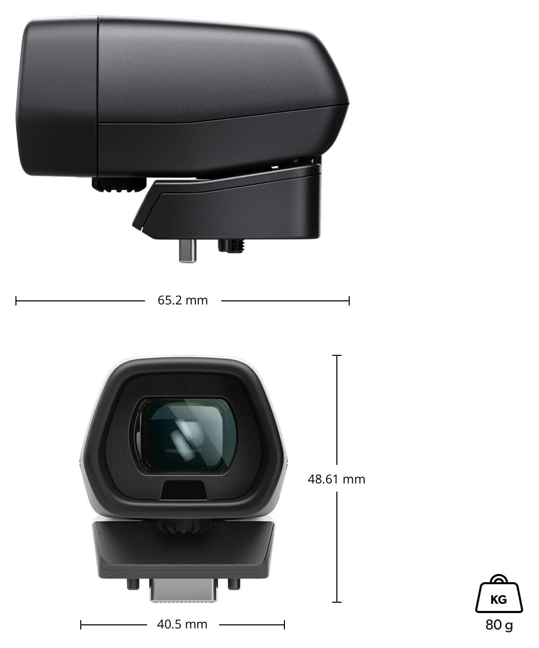 Blackmagic Pocket Cinema Camera Pro EVF – Rozměry a hmotnost