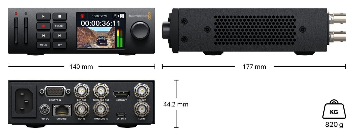 HyperDeck Studio HD Mini – Rozměry a hmotnost