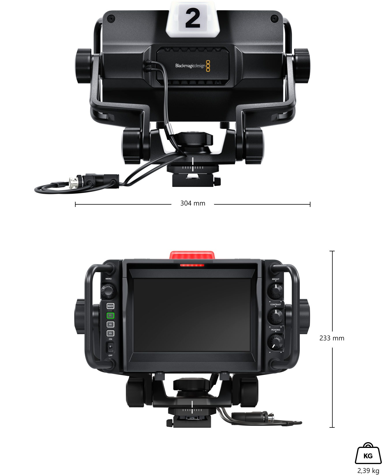 Blackmagic Design URSA Studio Viewfinder G2 – Rozměry a hmotnost