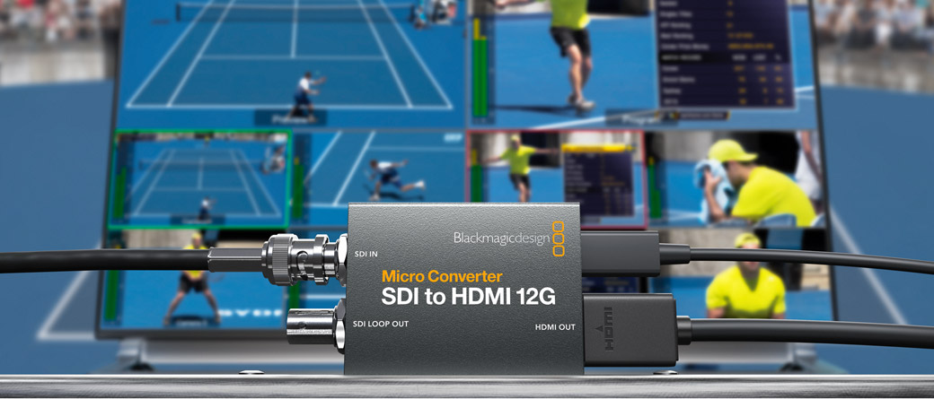 Blackmagic Micro Converter SDI to HDMI 12G v monitorovací sestavě