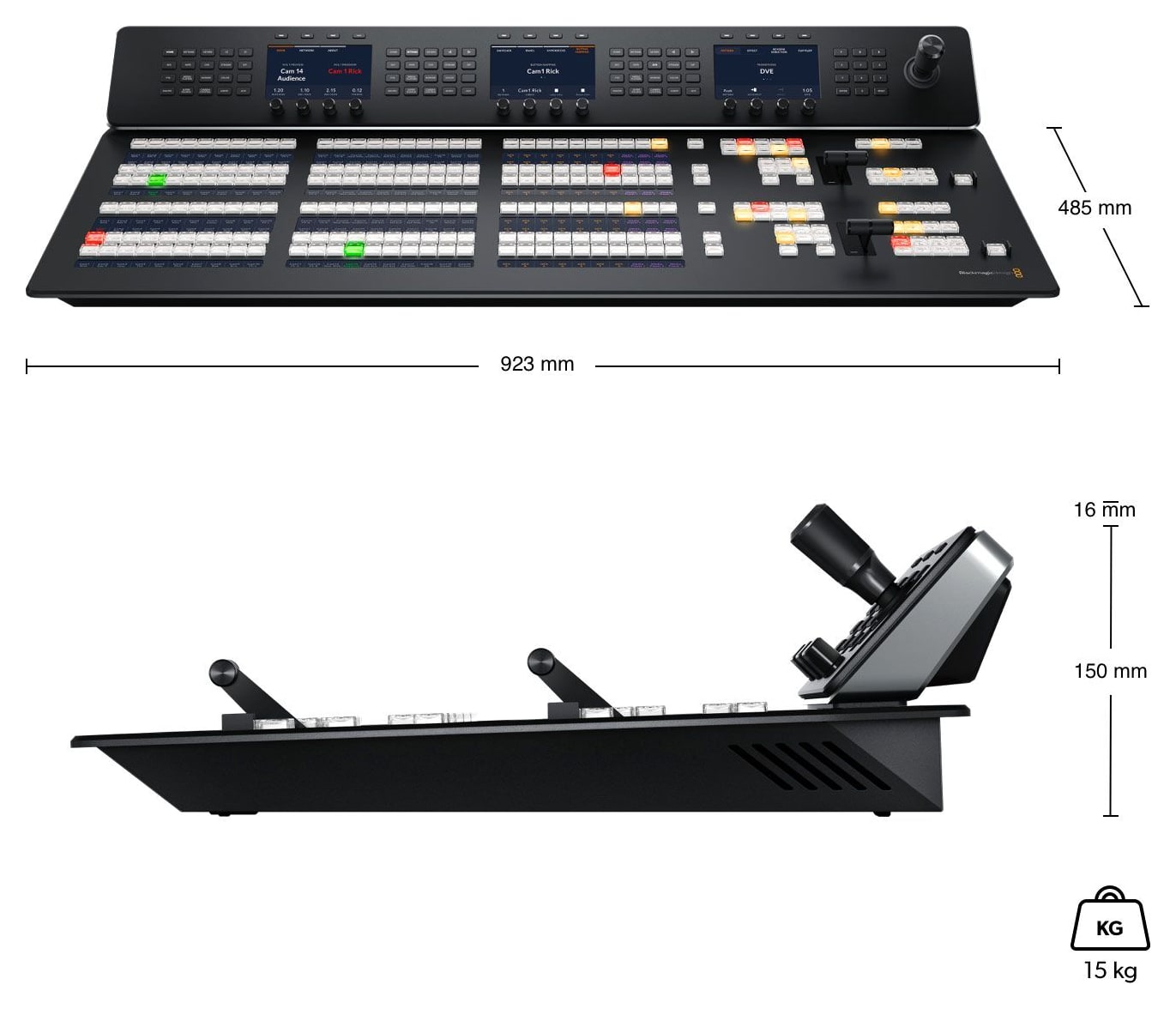 ATEM 2 M/E Advanced Panel 30 – Rozměry