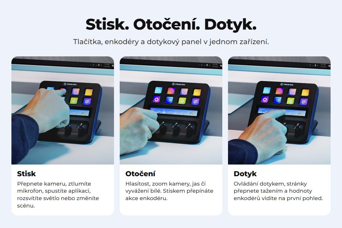 Tři způsoby ovládání