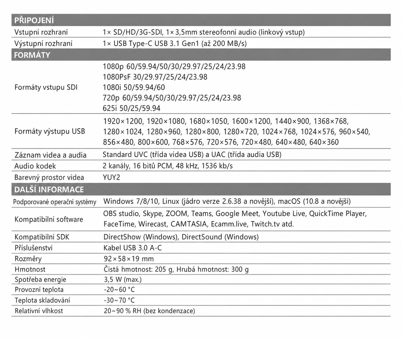 AVMATRIX UC1118 – infografika 2