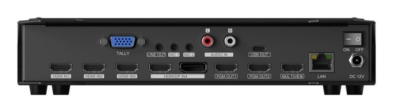 AVMATRIX HVS0401U – Konektory na zadním panelu