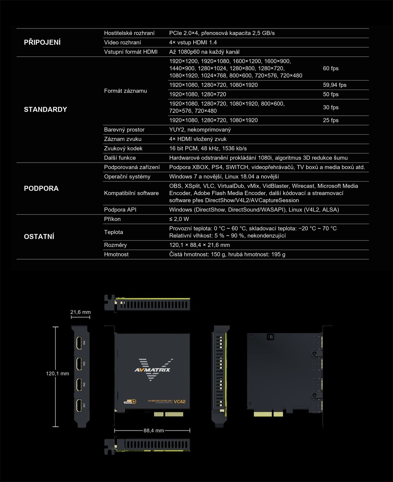 AVMATRIX VC42x – infografika