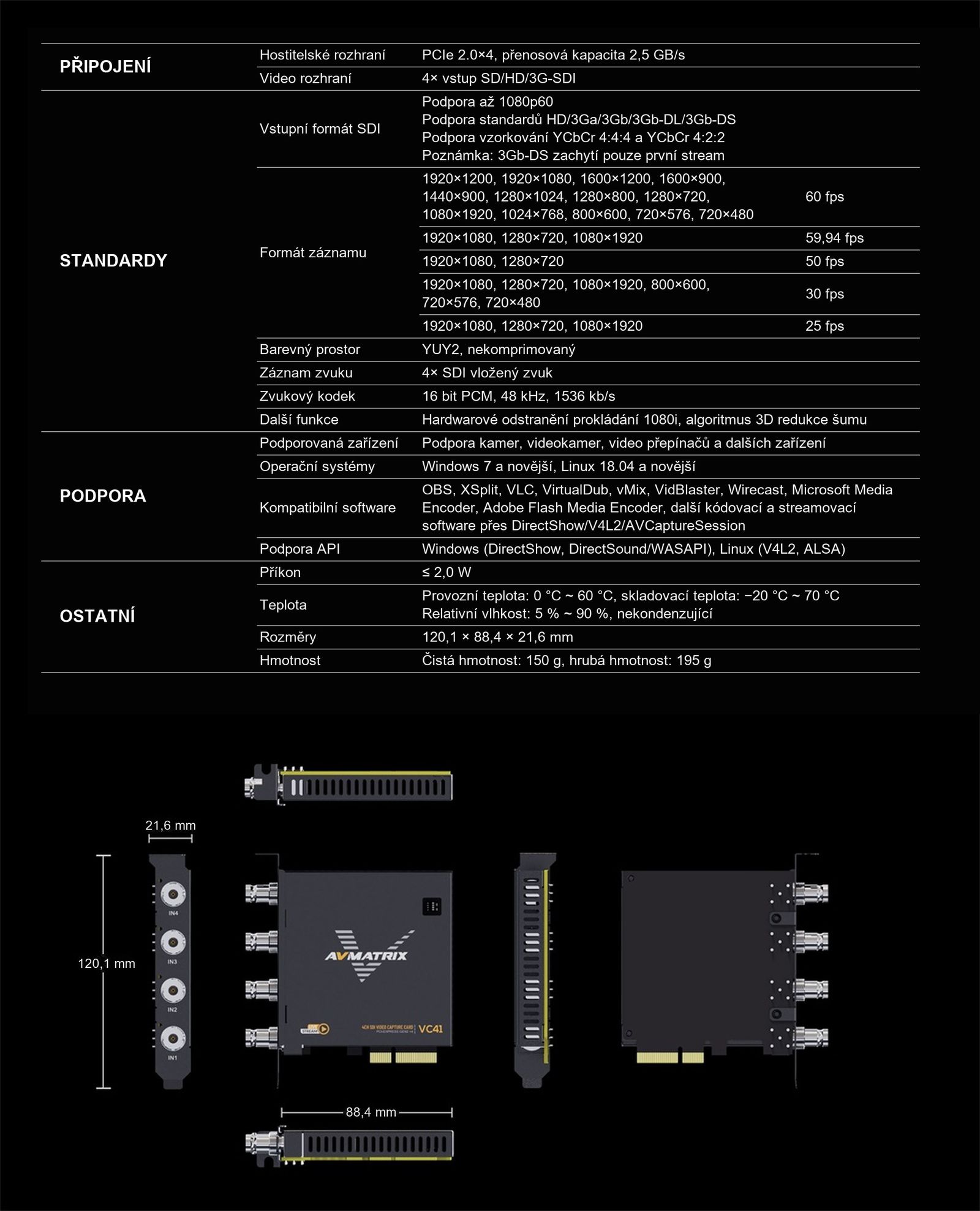 AVMATRIX VC41 – infografika