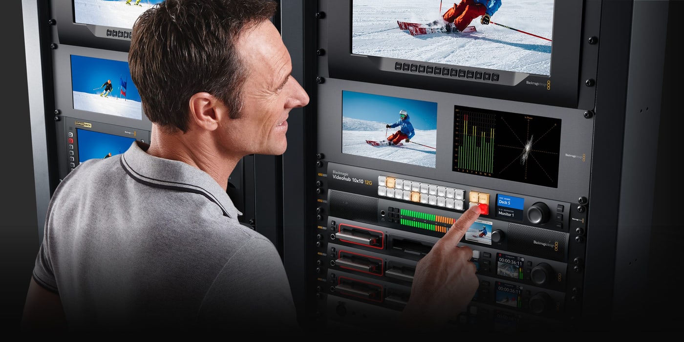 Blackmagic Videohub 10x10 12G – Směrování bez přepojování kabelů