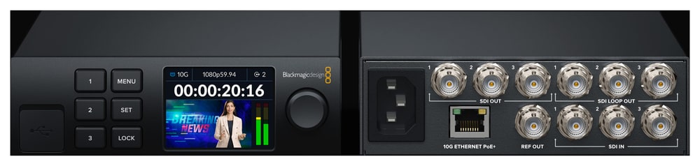 Blackmagic 2110 IP Converter 3x3G – Šest zařízení SDI na jednom kabelu