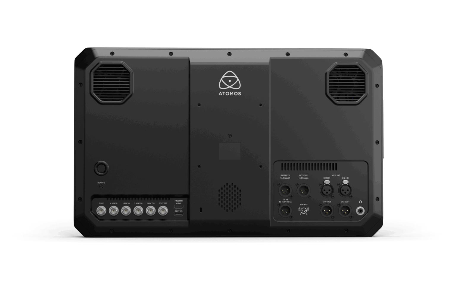 Zadní panel Atomos Sumo 19SE s konektory