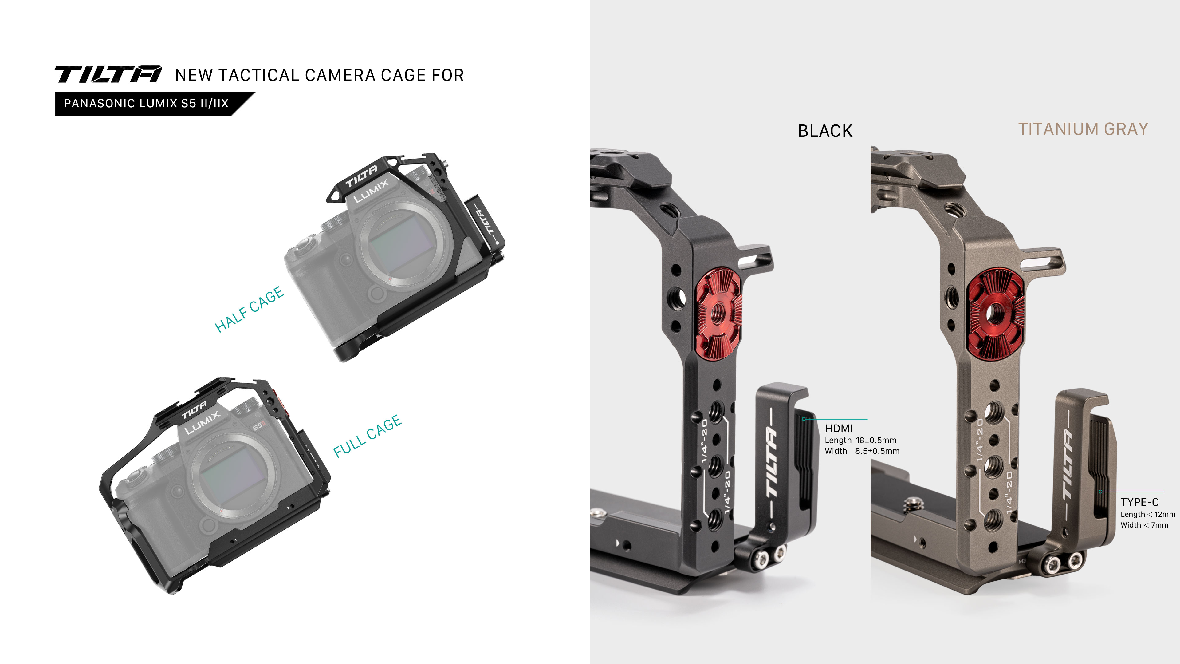 Camera Cage for Panasonic S5 II/IIX/G9 II Lightweight Kit Camera Cage for Panasonic S5 II/IIX/G9 II Lightweight Kit