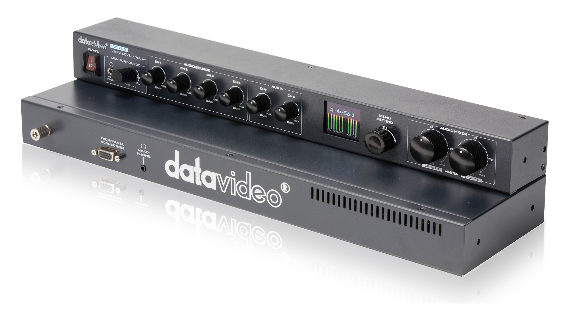 Datavideo AD-200, šestikanálový zvukový mixér a zpožďovací jednotka