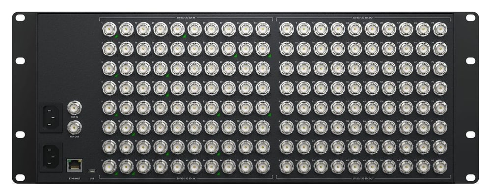 Blackmagic Videohub 80x80 12G – LED u každého vstupu