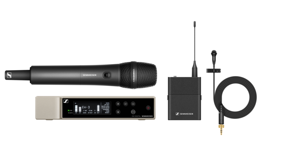 Sennheiser EW-D ME2/835-S SET R1-6 s přijímačem, klopovým mikrofonem ME 2, bodypackem a ručním vysílačem s kapslí MMD 835