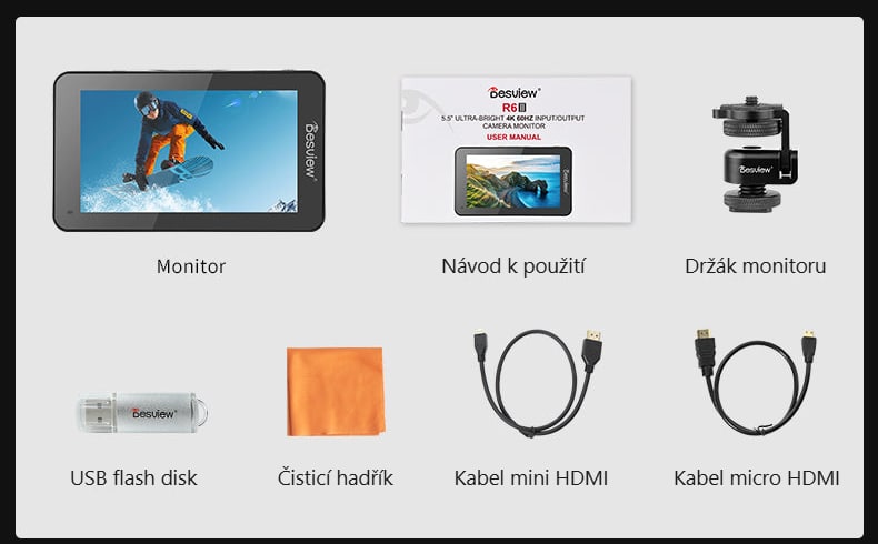 Obsah balení Desview R6II