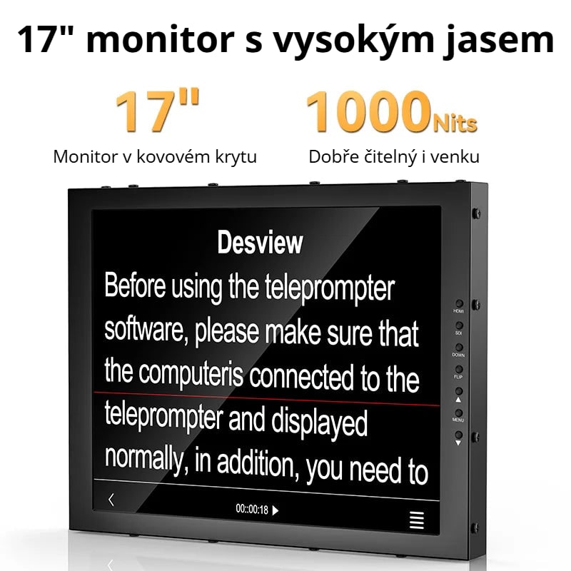 17" monitor s jasem 1000 cd/m²