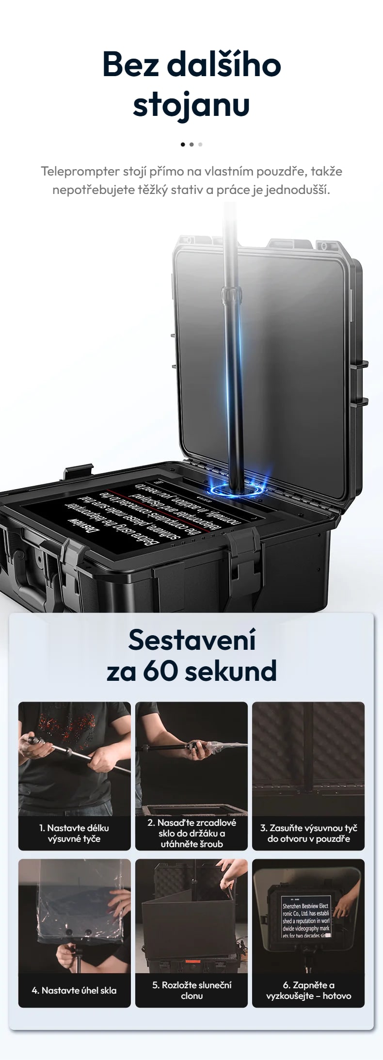 Bez dalšího stojanu, sestavený za 60 sekund