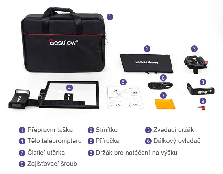 1 × tělo teleprompteru Desview T12