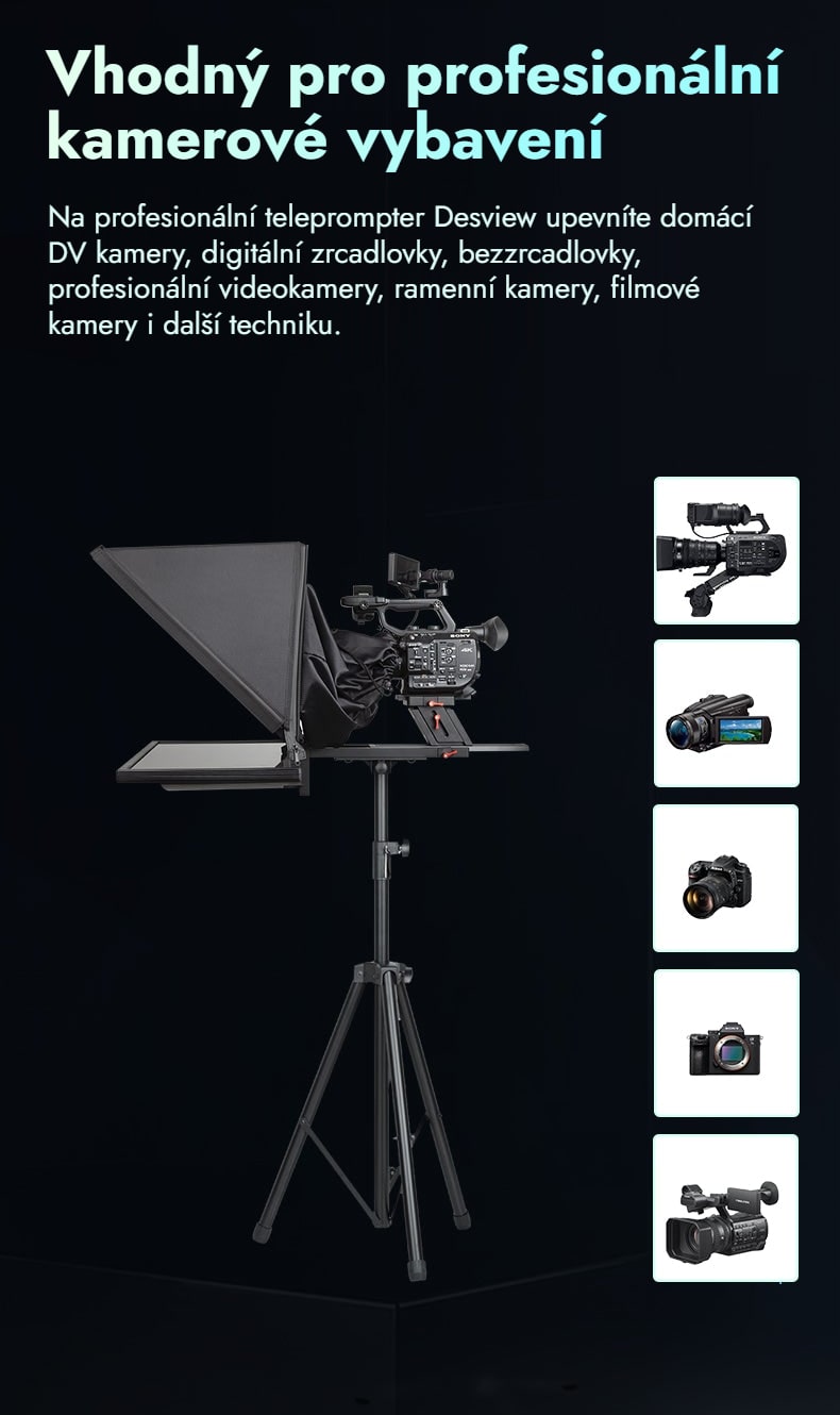 Vhodný pro profesionální kamerové vybavení