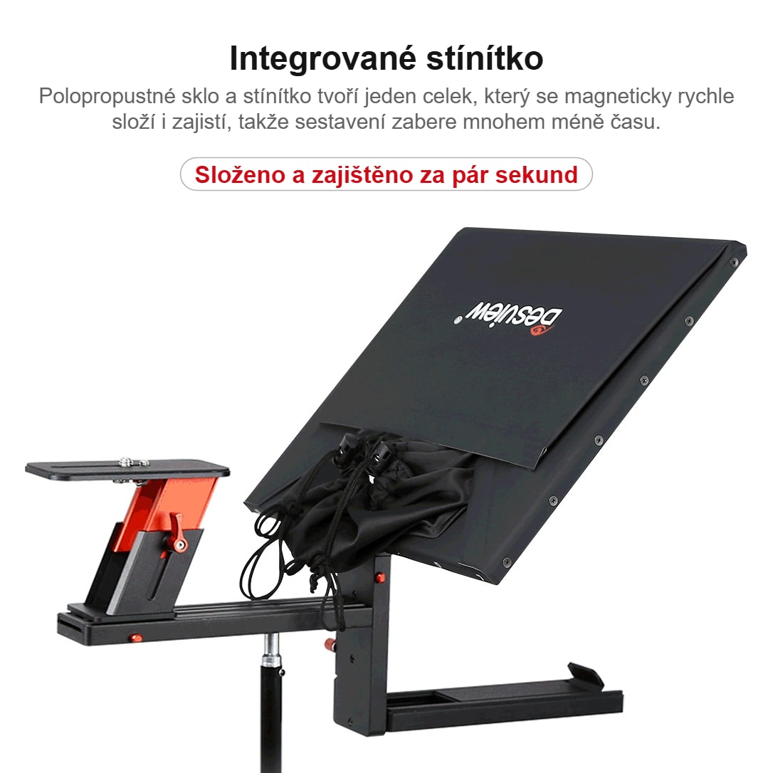 Integrované stínítko se skládá magneticky