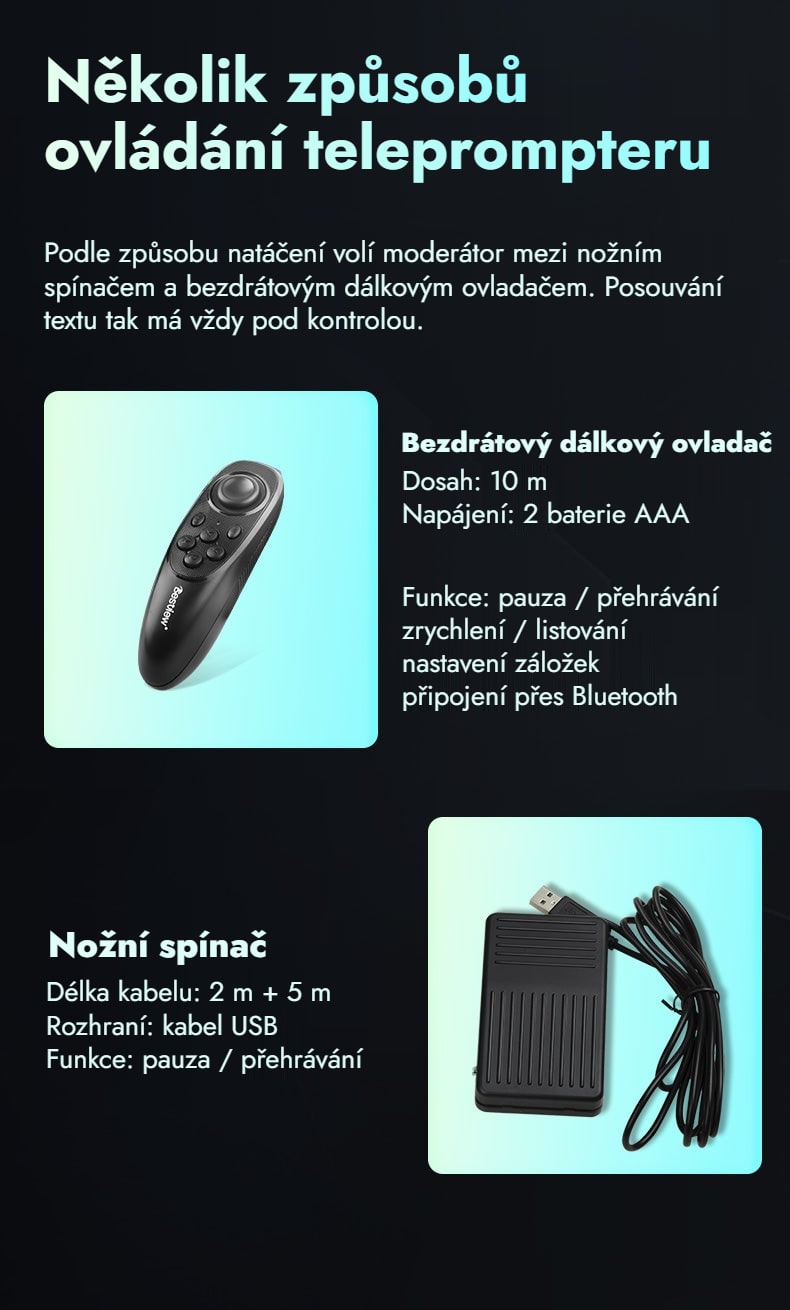 Dálkový ovladač i nožní spínač