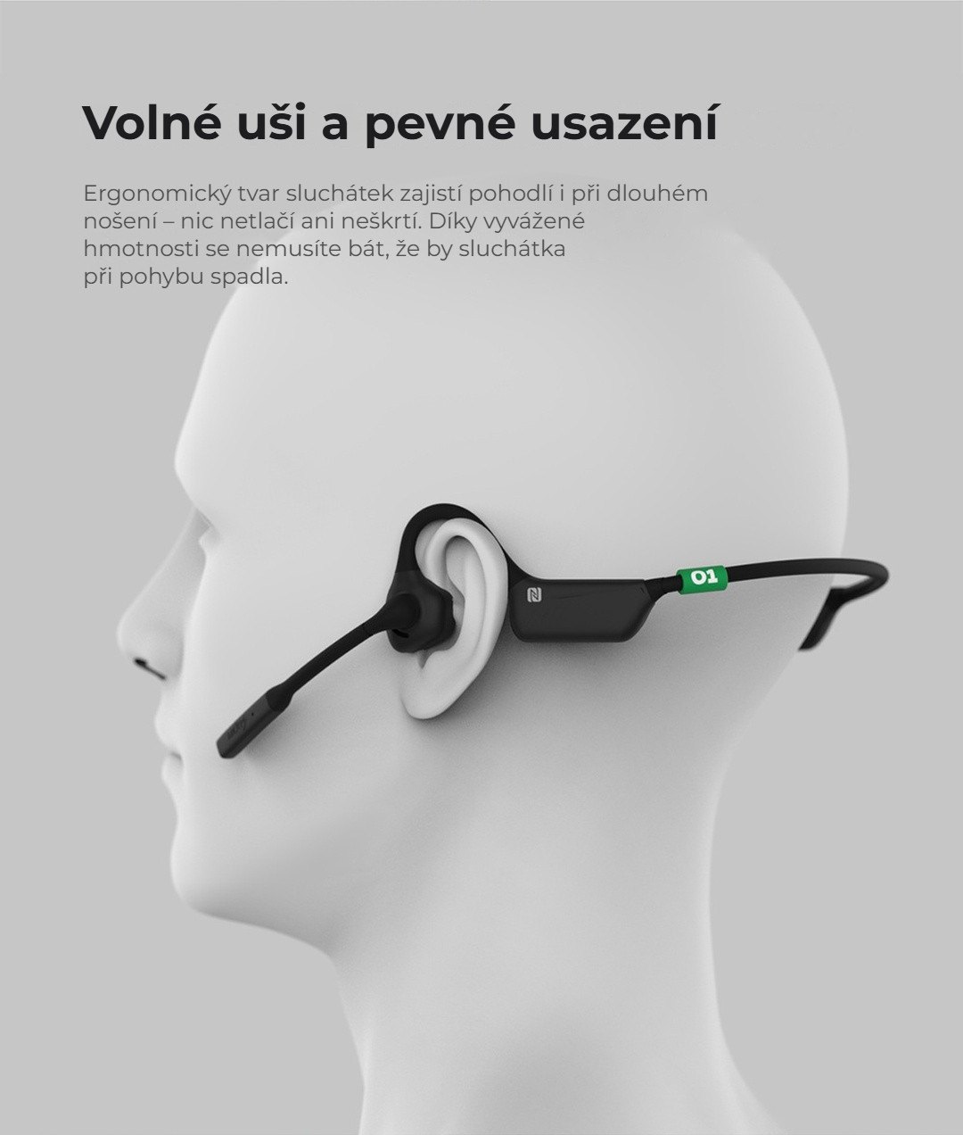 Volné uši, pevné usazení