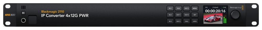 Blackmagic 2110 IP Converter 4x12G PWR – Ovládací panel s LCD displejem