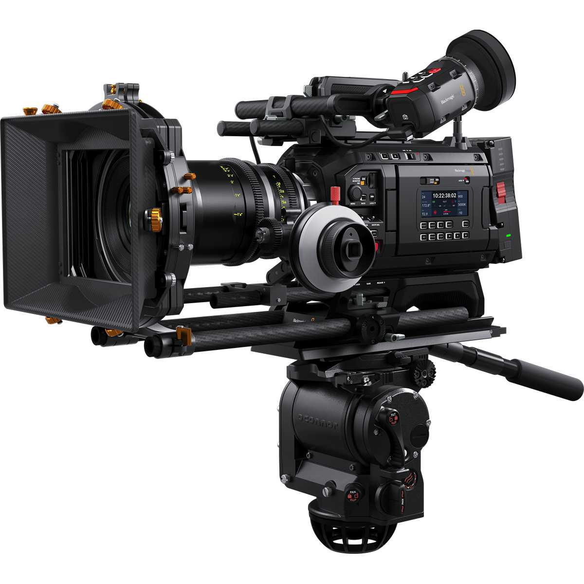 Blackmagic URSA Cine 12K LF s EVF, pohled zepředu