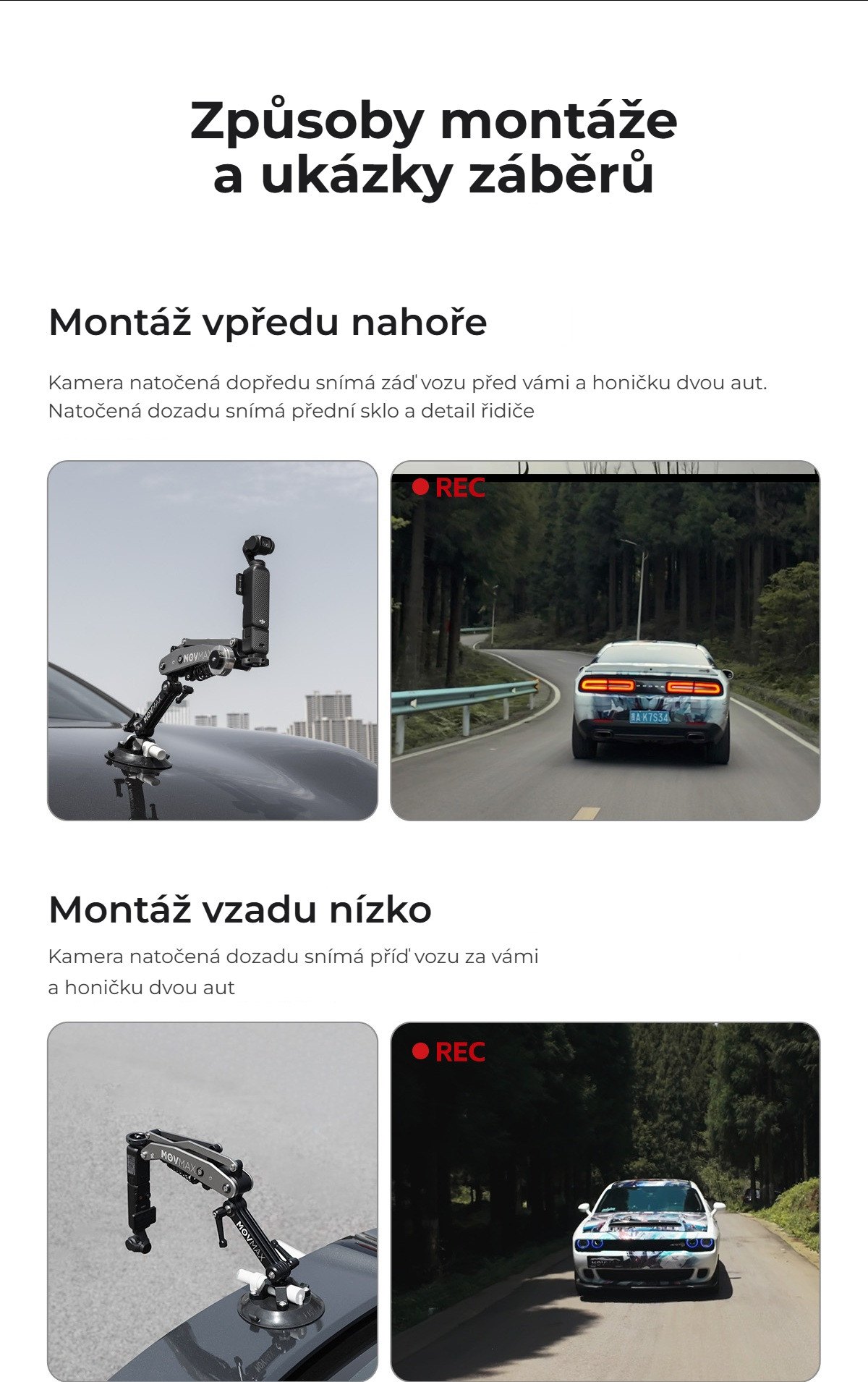 Montáž vpředu a vzadu