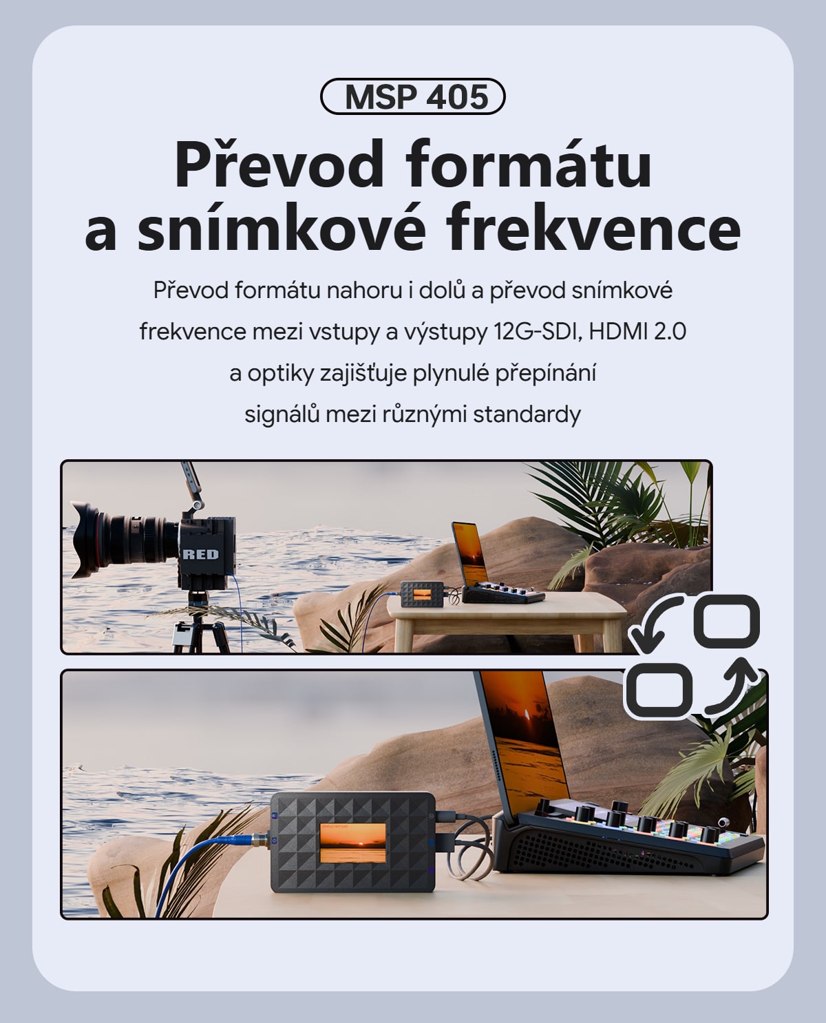 Změna formátu a snímkové frekvence