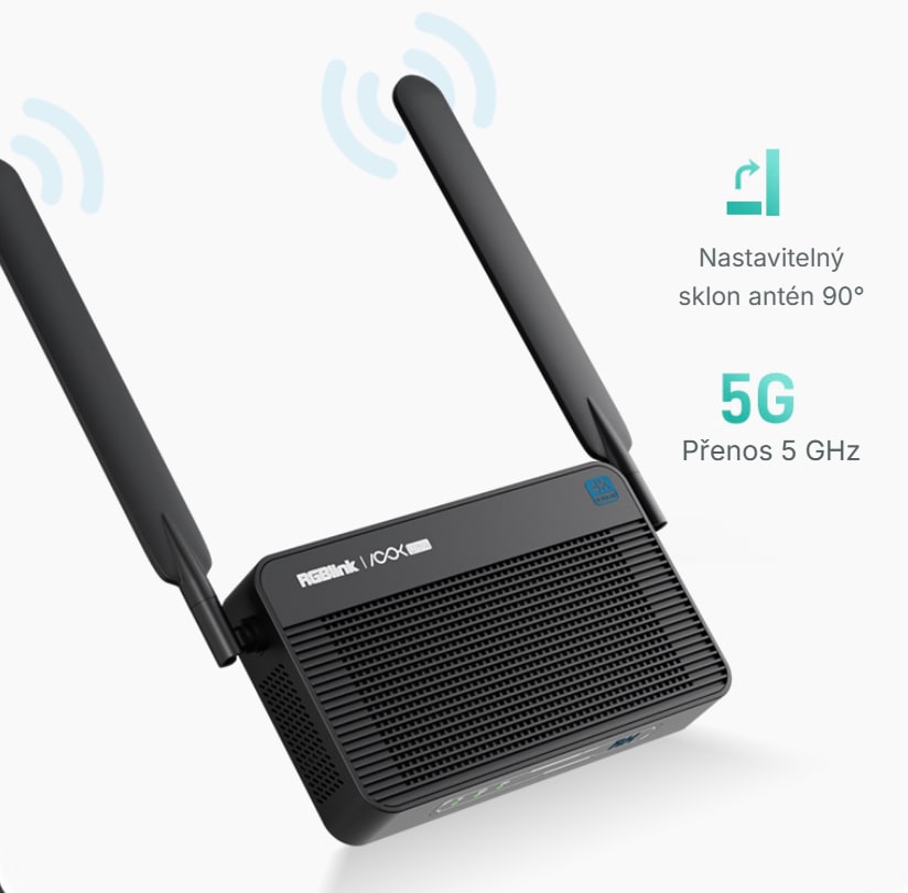 Antény se sklonem 90° a přenos 5 GHz