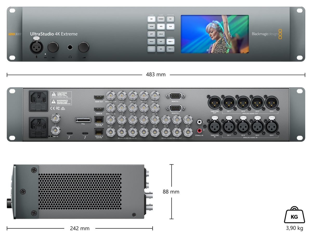 Blackmagic Design UltraStudio 4K Extreme 3 – Rozměry a hmotnost