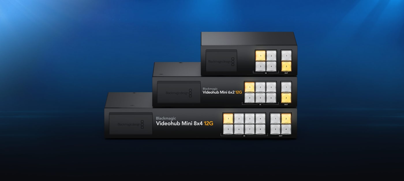 Blackmagic Videohub Mini 6x2 12G – Více zdrojů bez přepojování kabelů