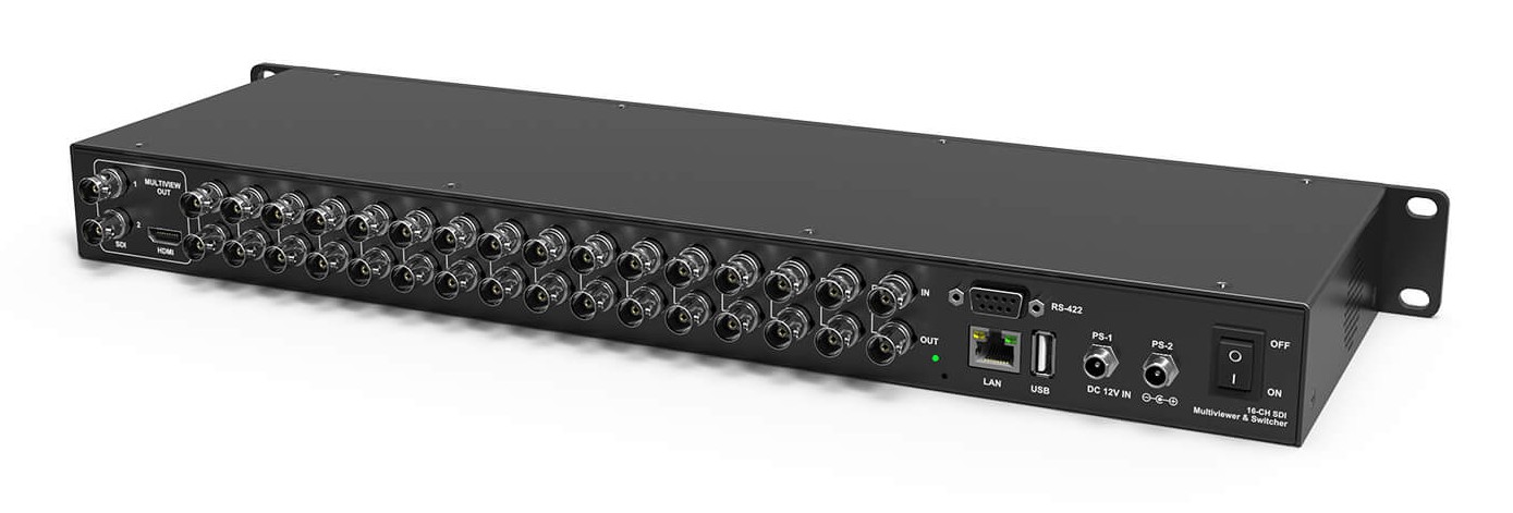 AVMATRIX MMV1630X – Zadní panel s 16 vstupy