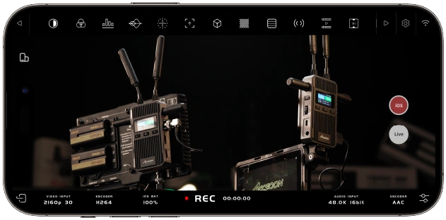 Náhled na straně kamery · Accsoon CineView 2 SDI