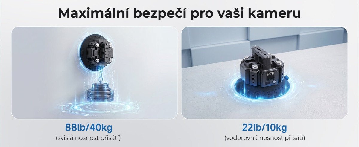 Nosnost 40 kg svisle a 10 kg vodorovně