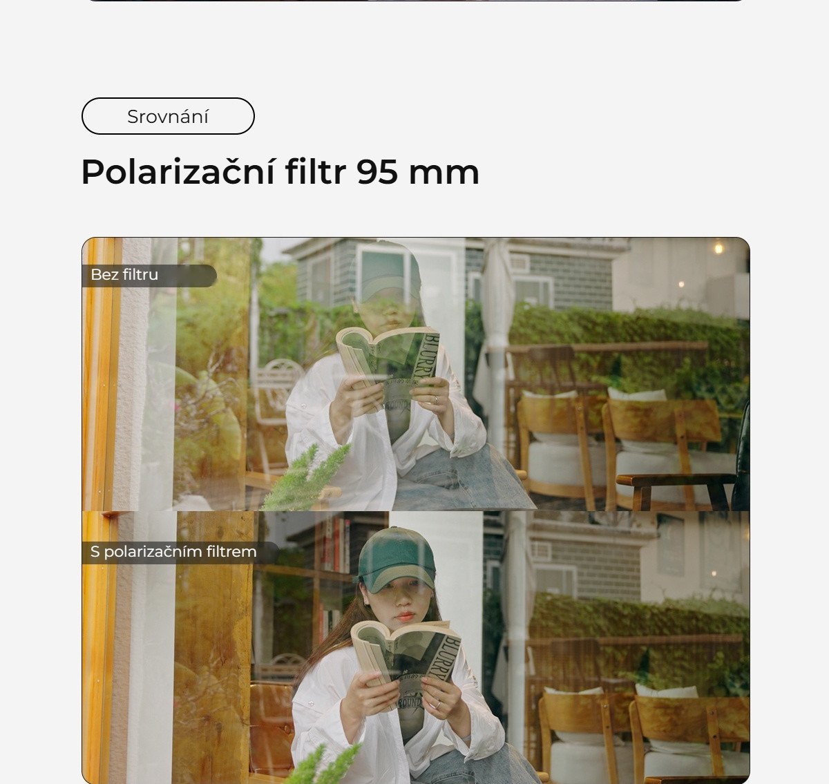 Srovnání: polarizační filtr