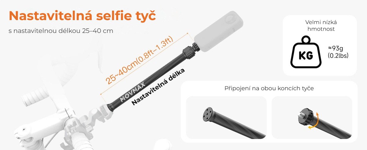 Nastavitelná selfie tyč