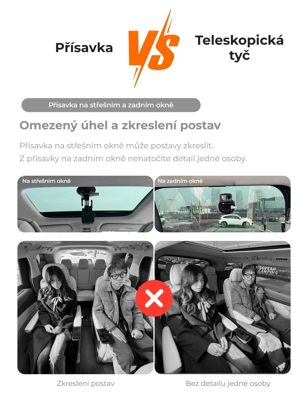 Přísavka na zadním okně: zkreslení