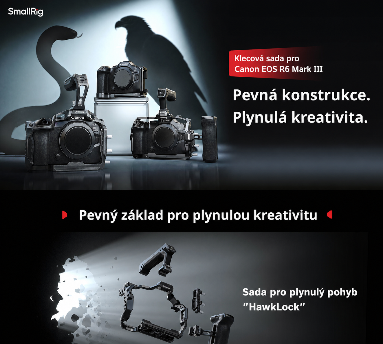 Česká infografika SmallRig pro systém klecí Canon EOS R6 Mark III – část 1 z 8