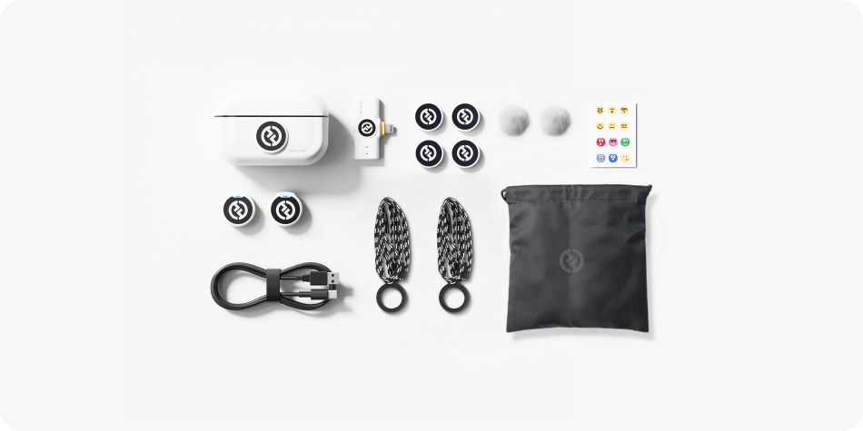 Hollyland Lark M2 Lighting Duo (bílá) - package layout