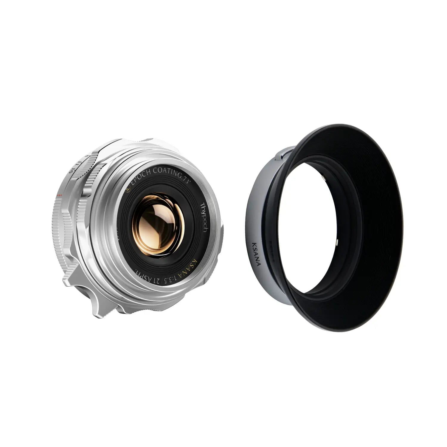 Thypoch Ksana 21 mm f/3,5 ASPH. pro Leica M se sluneční clonou – stříbrný