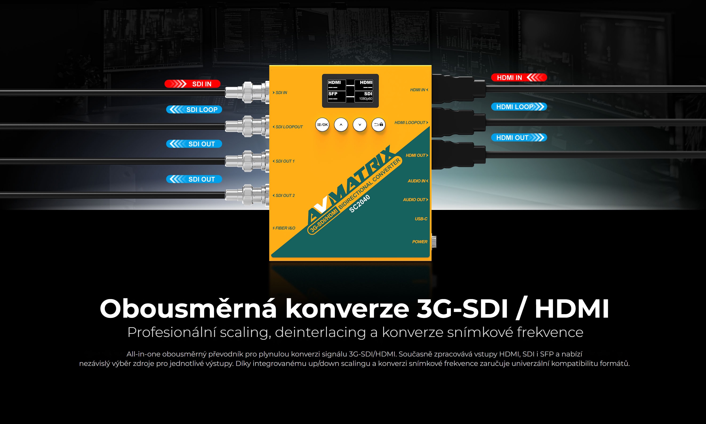 AVMatrix 3G-SDI/ HDMI Bidirectional Scaling Converter With SFP Module RX